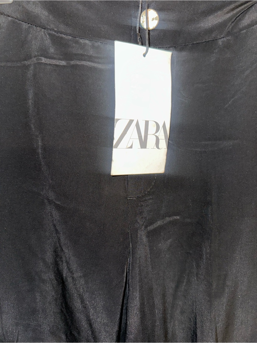 Zara Black Satin pants with Tag